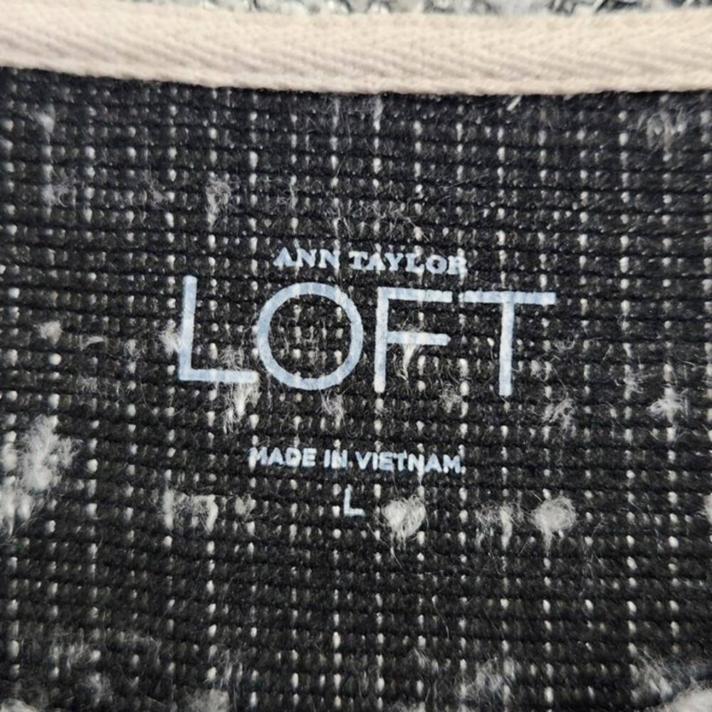 Loft Marled Mixed Media Knit Sweater Womens Size Large L - Picture 3 of 4